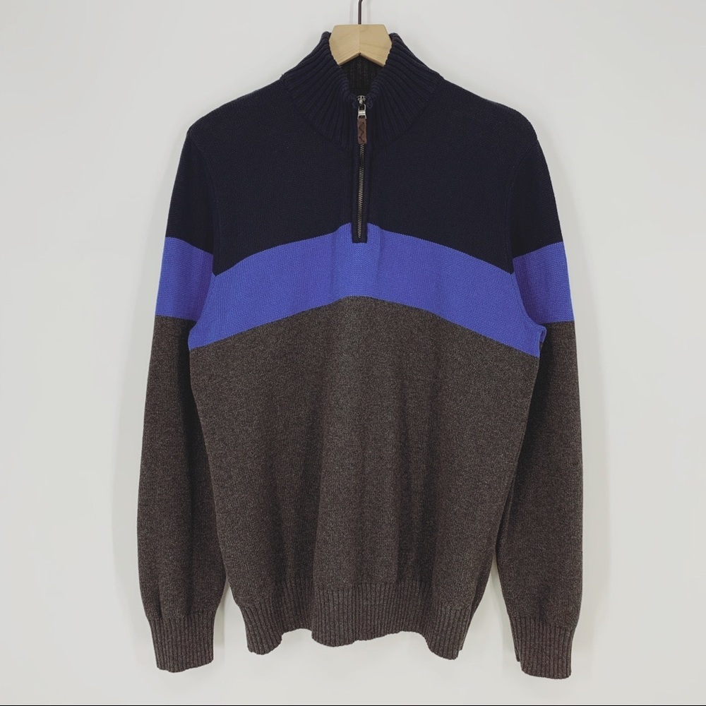 Eddie Bauer Color Block‎ Quarter Zip Mock Sweater